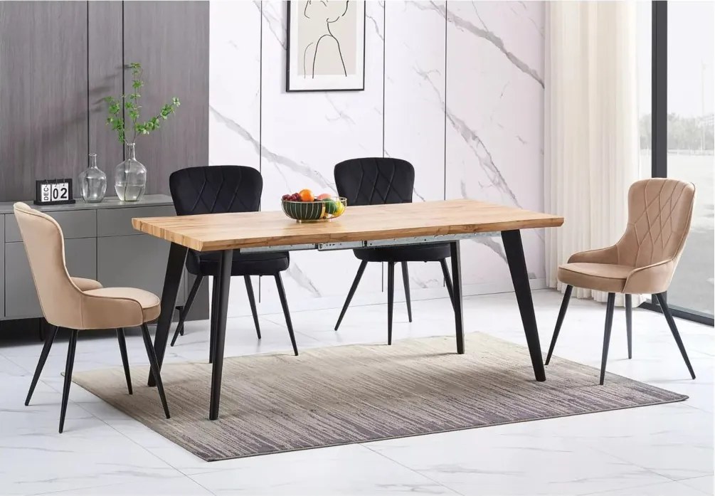 SI Lotosová zamatová stolička béžová