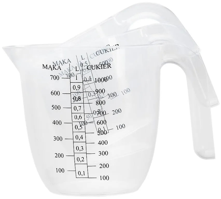 Sada 3 Odmeriek S Rúčkou – Transparentné 56120719