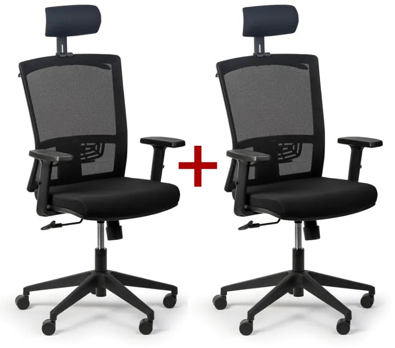 Kancelárska stolička FELIX 1+1 ZADARMO, čierna