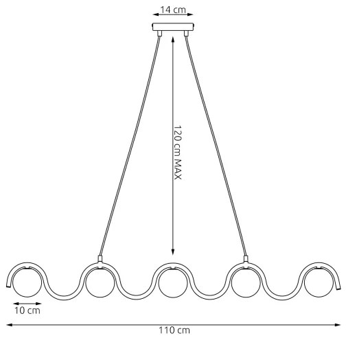 Luster na lanku SINUS 5xG9/8W/230V biely