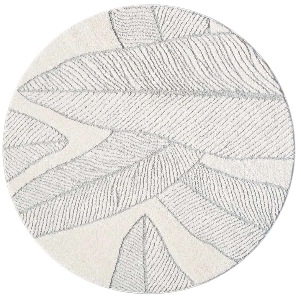 Dekorstudio Moderný okrúhly koberec LOUNGE 0629 - sivý Priemer koberca: 160cm
