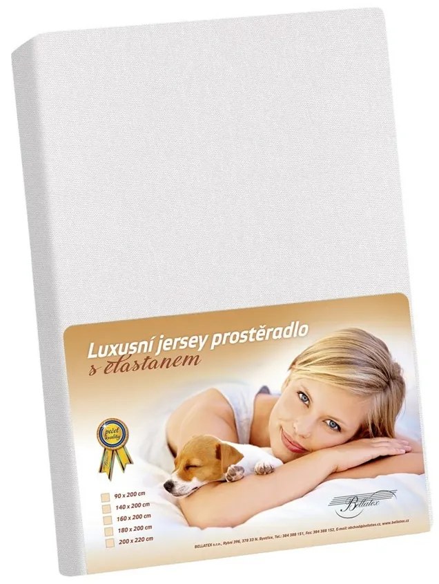Bellatex Jersey prestieradlo s elastanom biela
