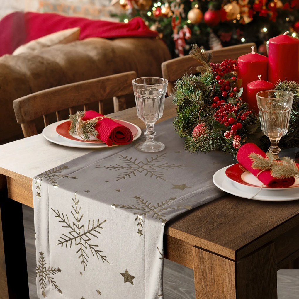 VIANOČNÝ BEHÚŇ NA STÔL ELEGANCE6 40X140 CM VZOROVANÝ