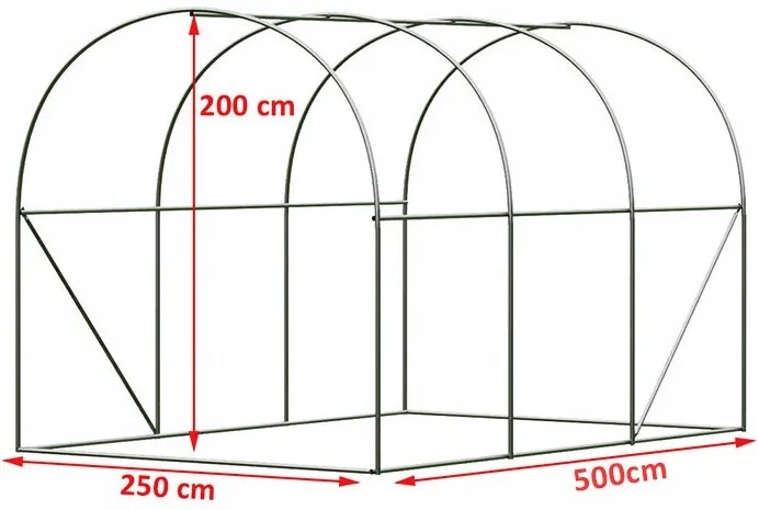 Kvalitný záhradný fóliovník 2,5 x 5 m