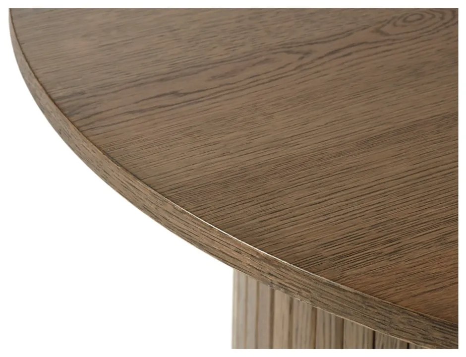 Hnedý okrúhly konferenčný stolík v dekore duba ø 90 cm Nola – Unique Furniture
