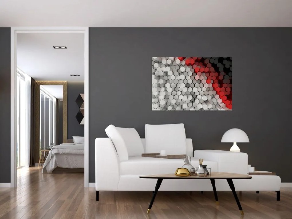 Obraz - 3D hexagóny (90x60 cm)