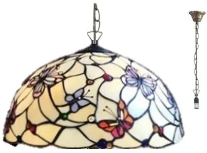 Vitrážový luster MOTÝLE Ø48 1*E27