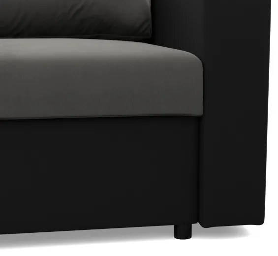 Rohová rozkladacia sedačka LUNA popolová / čierna