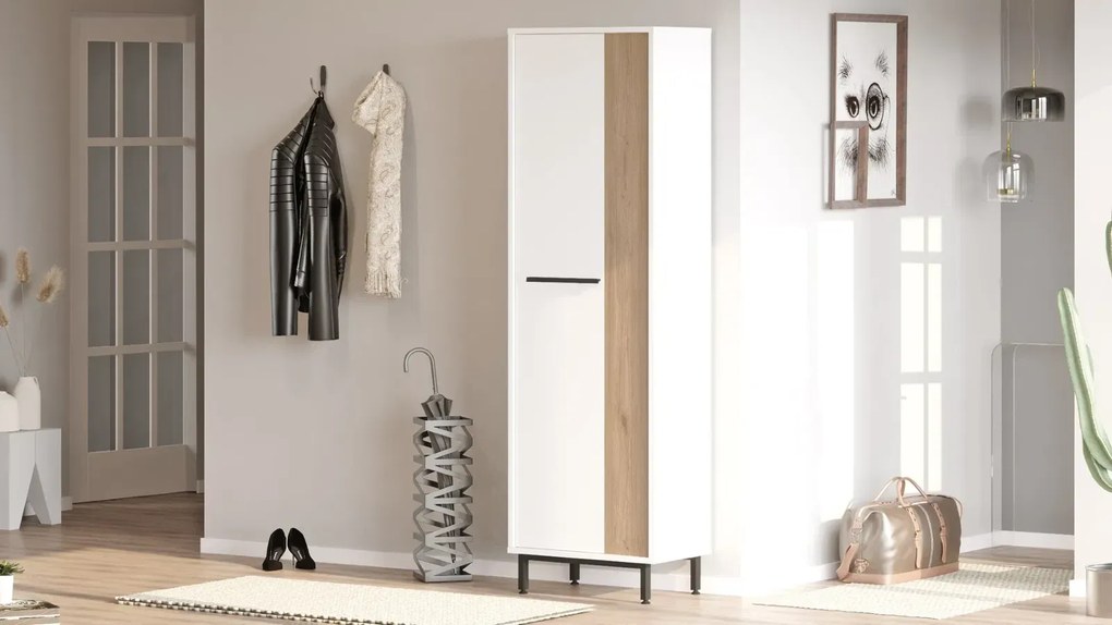 Vysoký botník Houseland Artego biely/dub Castello