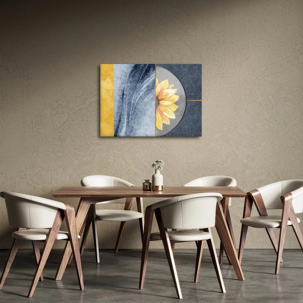 Obraz - Tvary a kvet (70x50 cm)