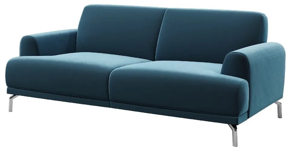 Modrá zamatová pohovka MESONICA Puzo, 170 cm