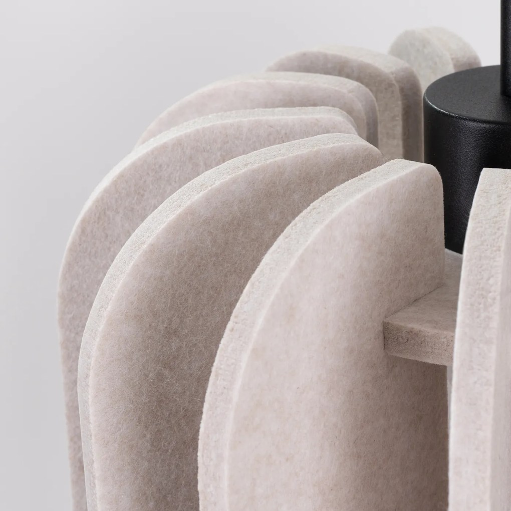 Závesné svietidlo Mula, 1x béžové plstené tienidlo, (fi 27cm)