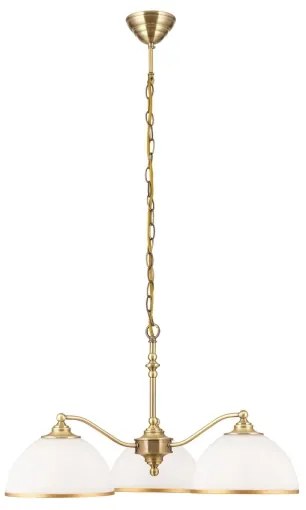 Orion LU 1838/3 - Luster na reťazi OLD LAMP 3xE27/40W/230V biela/mosadz