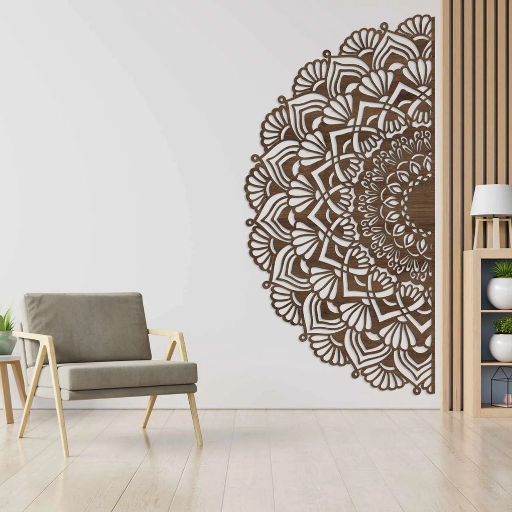 Moderná polovičná drevená mandala na stenu | MENSIS: HDF - Javor 25 x 50 cm 4494-96230 HDF0371