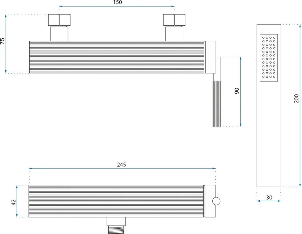 Rea Argon, sprchová batéria s ručnou sprchovou súpravou, medená matná, REA-B2092