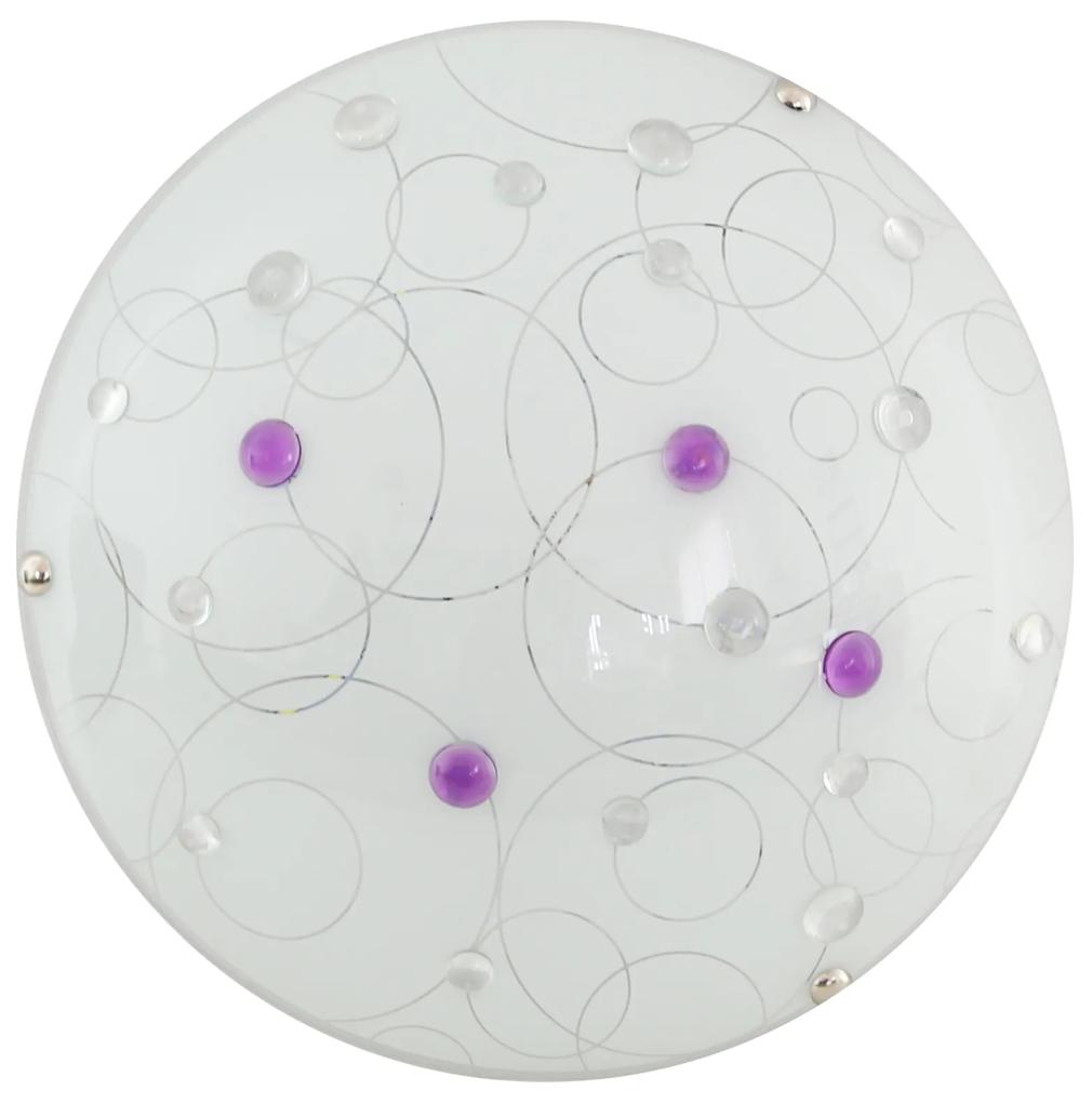 CLX Nástenné / stropné LED osvetlenie FERDINANDO, 10W, teplá biela, 30cm, okrúhle, fialové