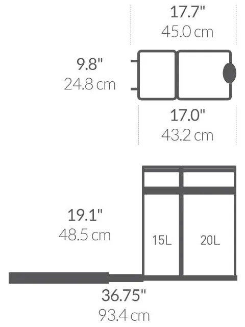 Plastový odpadkový kôš 35 l Dual - simplehuman
