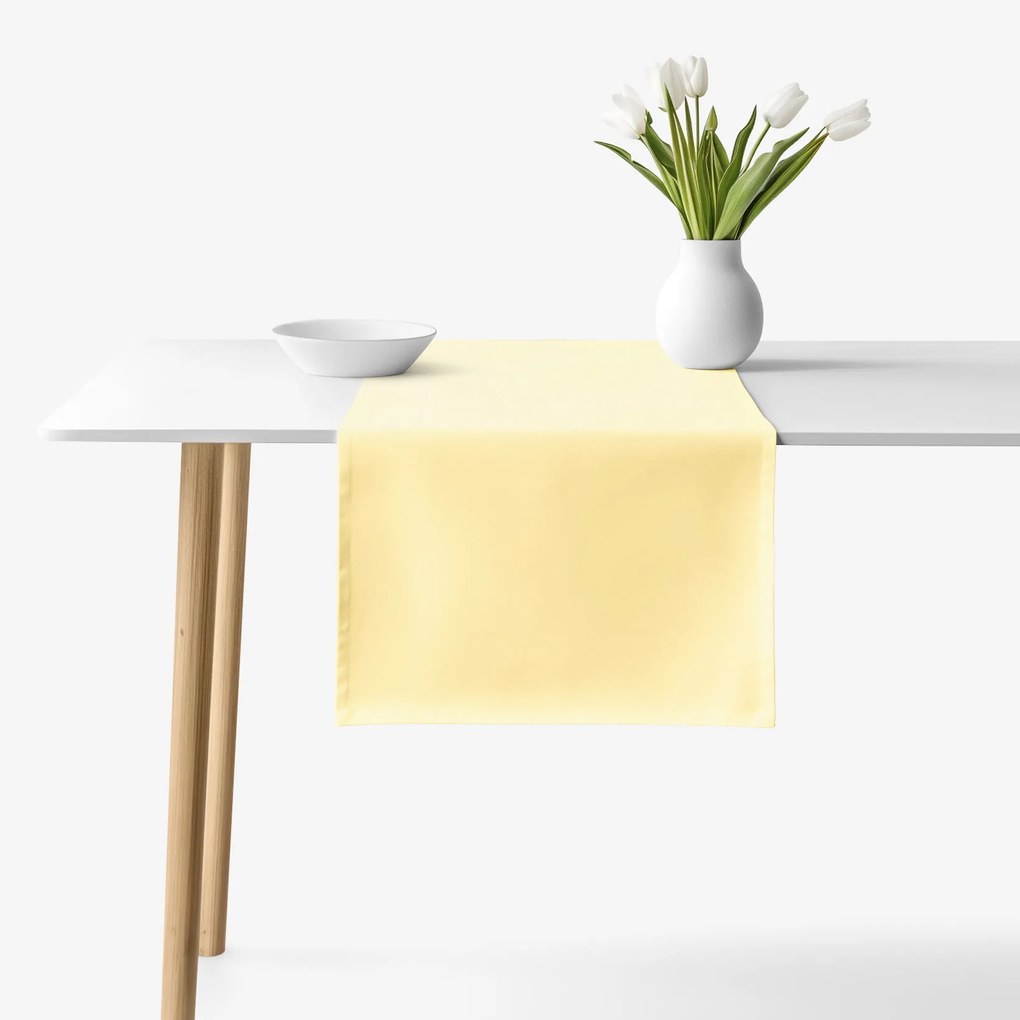 Goldea behúň na stôl 100% bavlnené plátno - banánový 20x140 cm