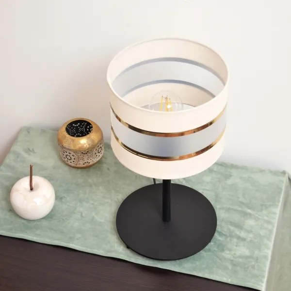 LED Stolná lampa HELEN 1xE27/15W/230V krémová/čierna/zlatá