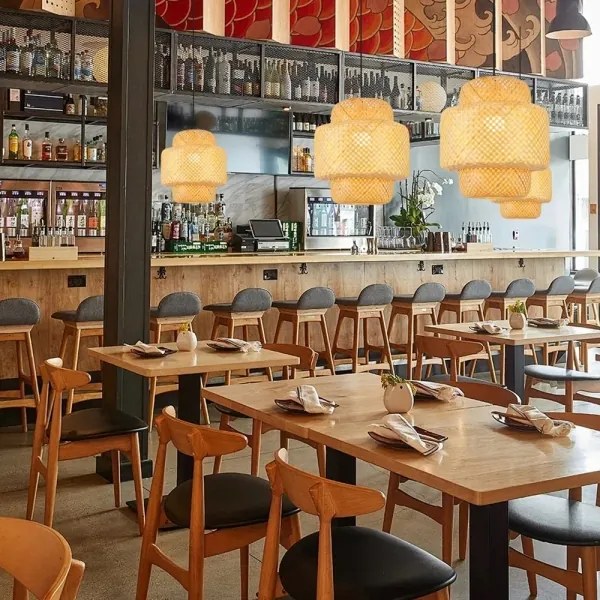 Immax 08267L - Luster na lanku HILO 1xE27/40W/230V pr. 38 cm bambus