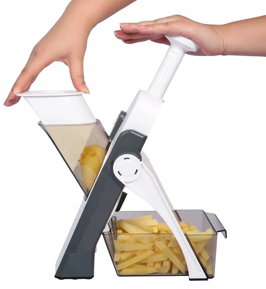 Zaparkorun Multifunkčný nastaviteľný krájač zeleniny - bielo-sivý