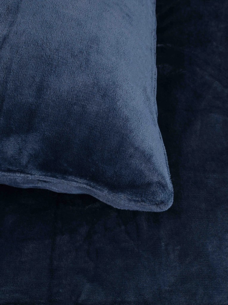 Obliečka na vankúšik mikroplyš Exclusive 40 × 40 cm - Laura námornícka modrá