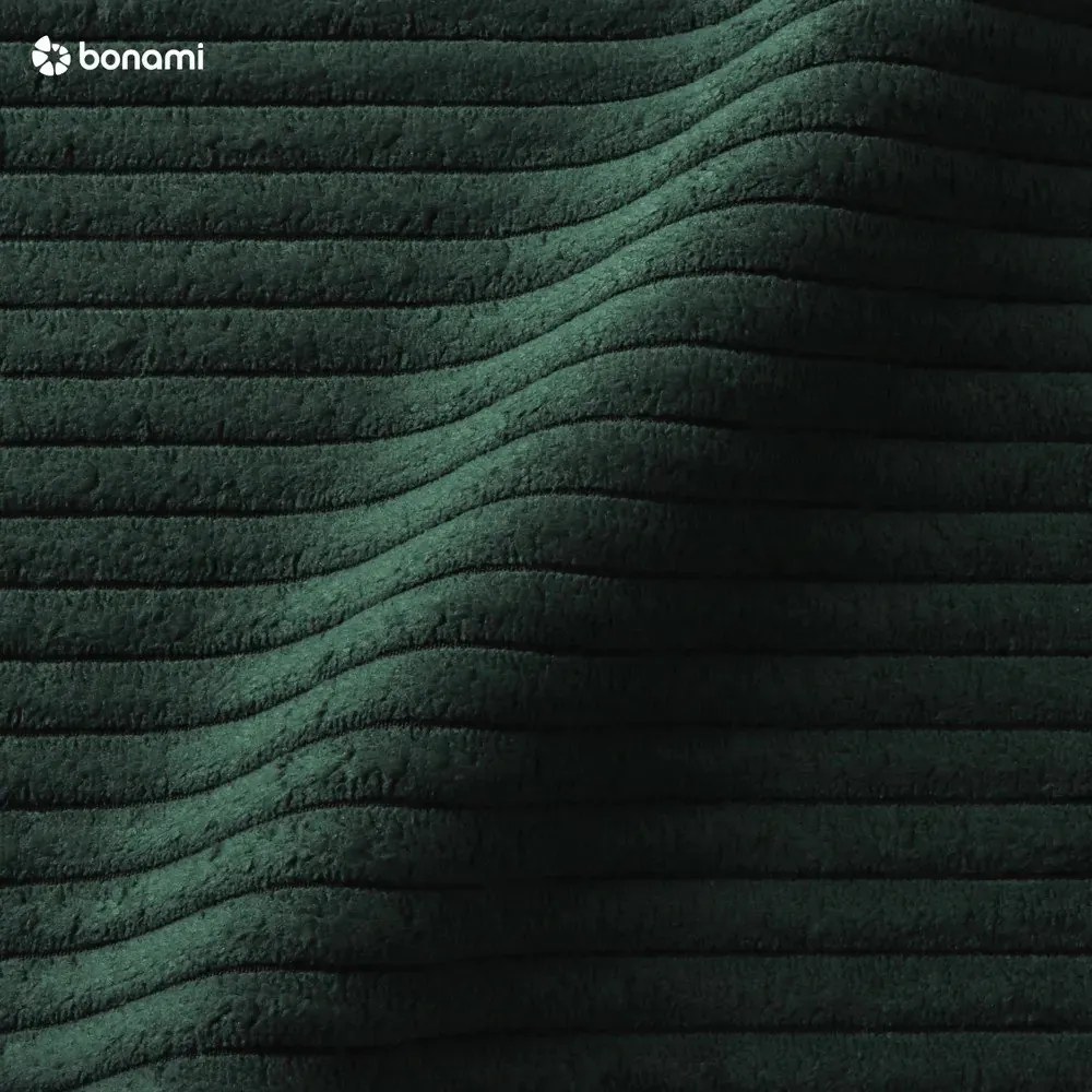 Tmavozelená menčestrová rozkladacia rohová pohovka (variabilná) Monaco – Bobochic Paris