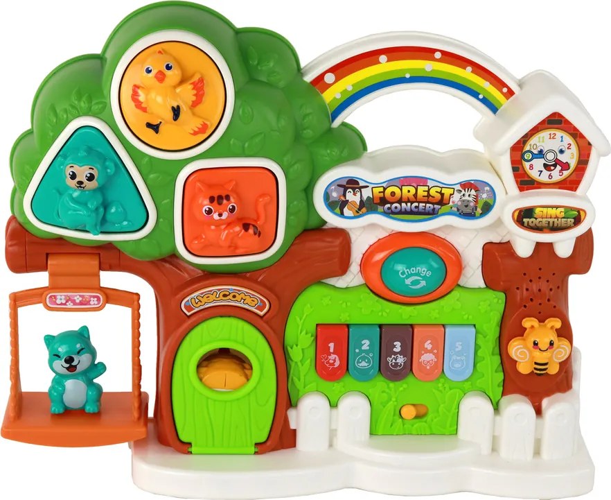 LEAN Toys Klavírny koncert Set Lesné zvieratá Vzdelávací panel
