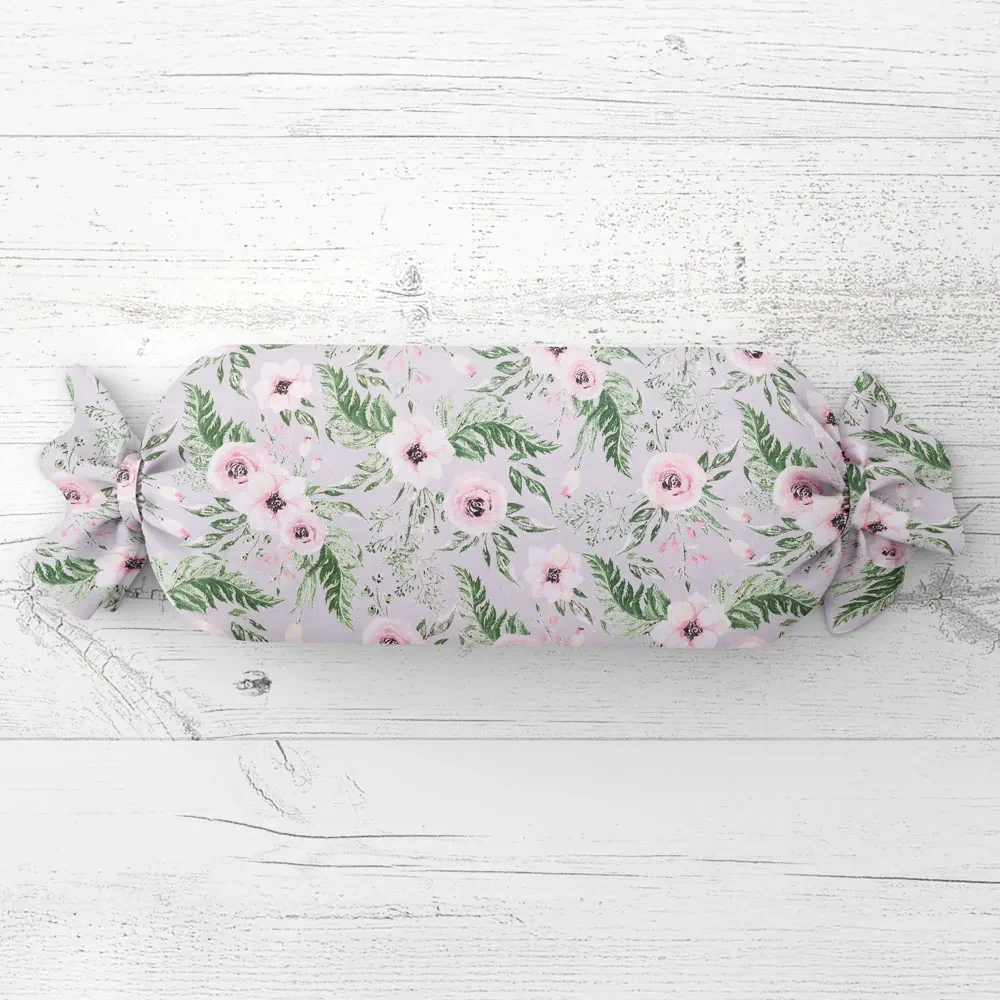 Biante Vankúš valec bonbon Sandra SA-178 Kvitnúce ruže na sivom 15x60 cm