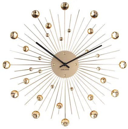 Nástenné hodiny Karlsson 4859GD – luxusné zlaté hodiny 50 cm