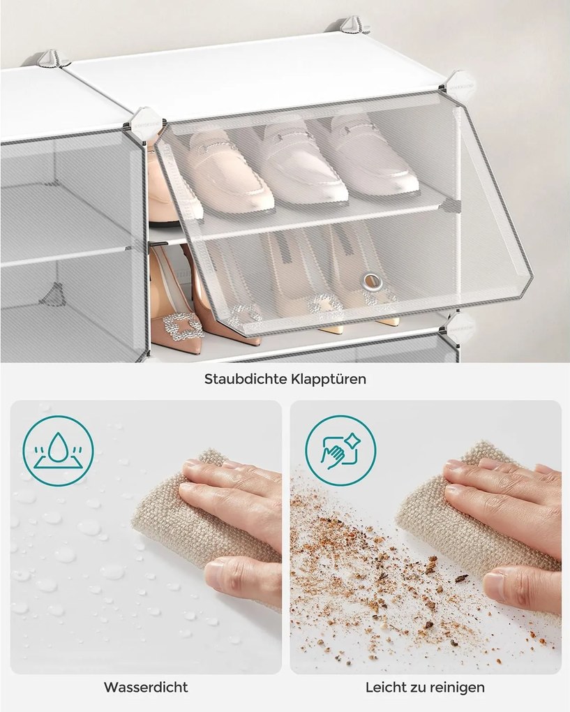 Modulárny prepojitelný botník v bielej farbe