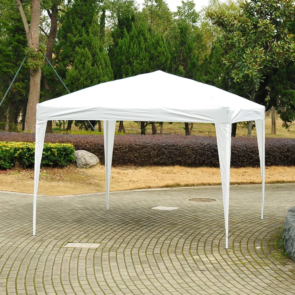Záhradný pavilónový stan 3x3 m, s automaticky rozťahovacou strechou, biely, MultiGarden