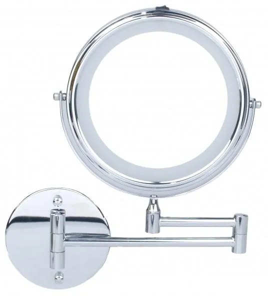 Erga Eda, LED osvetlené kozmetické zrkadlo na make-up ø20 cm, chrómová, ERG-YKA-CH.EDA