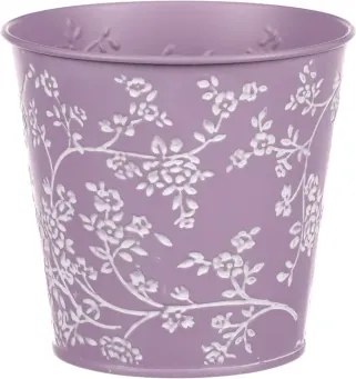 Obal na kvetináč fialový s bielymi ružami, 15,7 cm%
