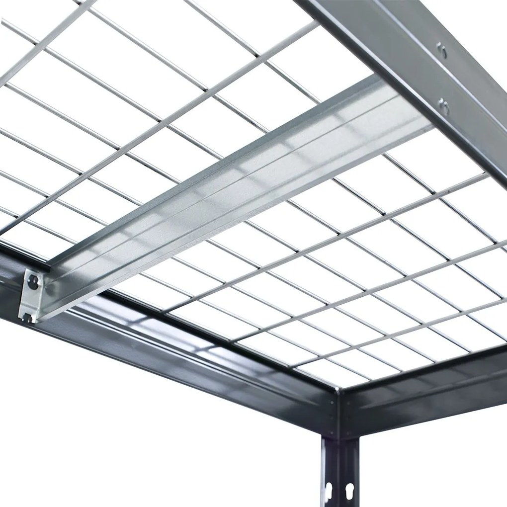 Kovové regály RIVET PRO 252x150x60 oceľová mriežka 7 úrovní antracitová sivá