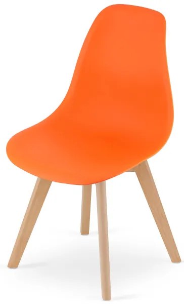 Set styroch jedálenských stoličiek KITO oranžové / naturálne nohy (4 ks)