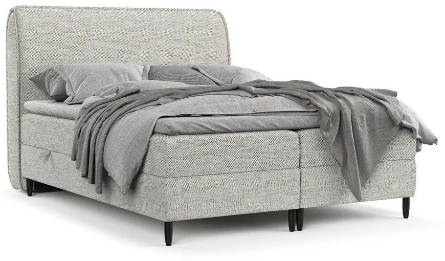 Svetlosivá boxspring posteľ s úložným priestorom 180x200 cm Melba – Maison de Rêve