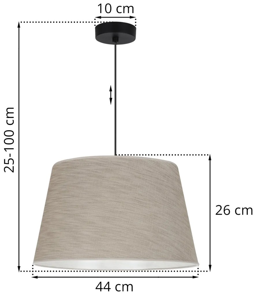 Závesné svietidlo Len, 1x béžové textilné tienidlo, (fi 44 cm), b