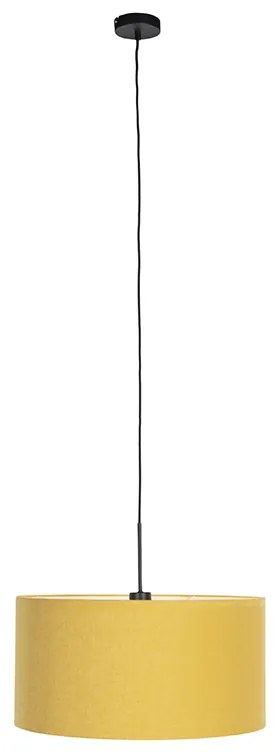 Moderné závesné svietidlo čierne s tienidlom 50 cm žlté - Combi 1