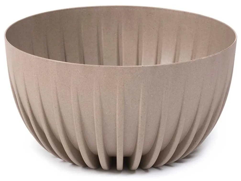 Súprava 2 pruhovaných kvetináčov ECO latte