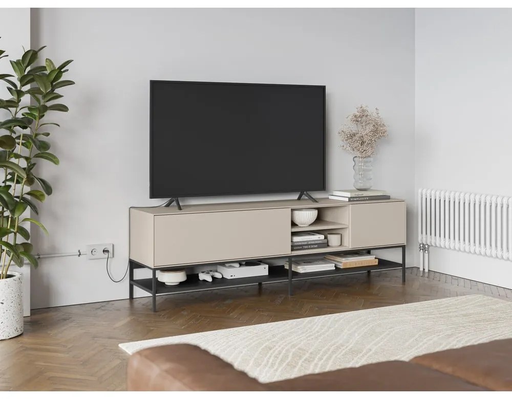 Krémový TV stolík 180x55x35 cm Amira – Marckeric