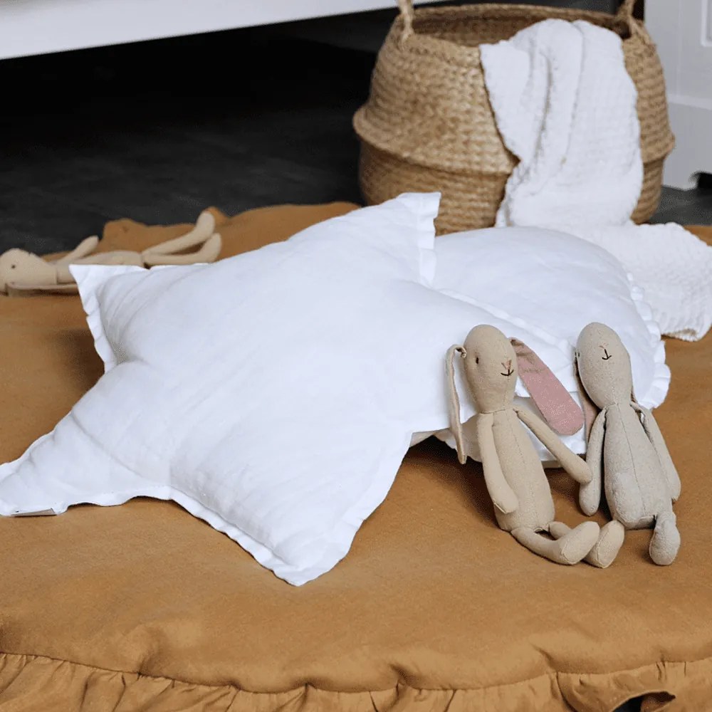 Ľanový vankúš hviezda biely 50 cm