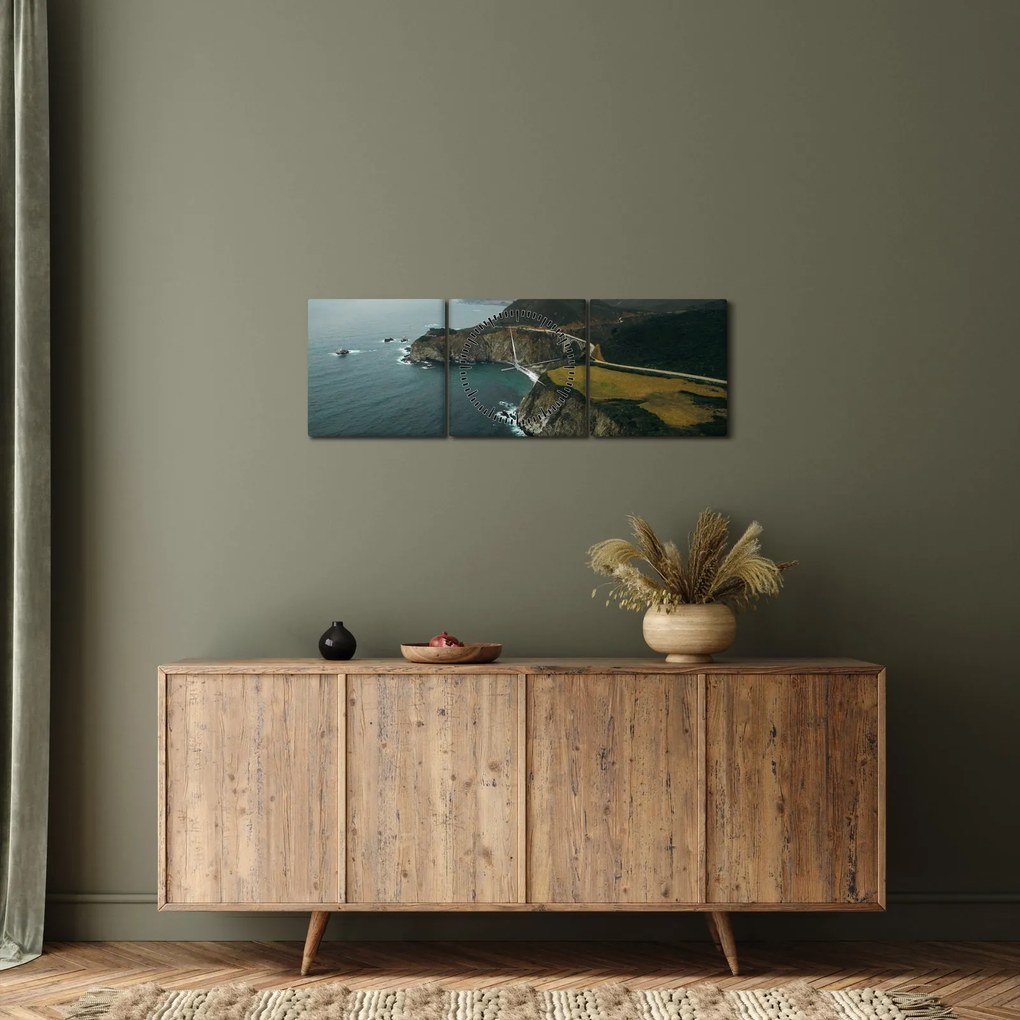 Obraz - Útes v oceáne (s hodinami) (90x30 cm)