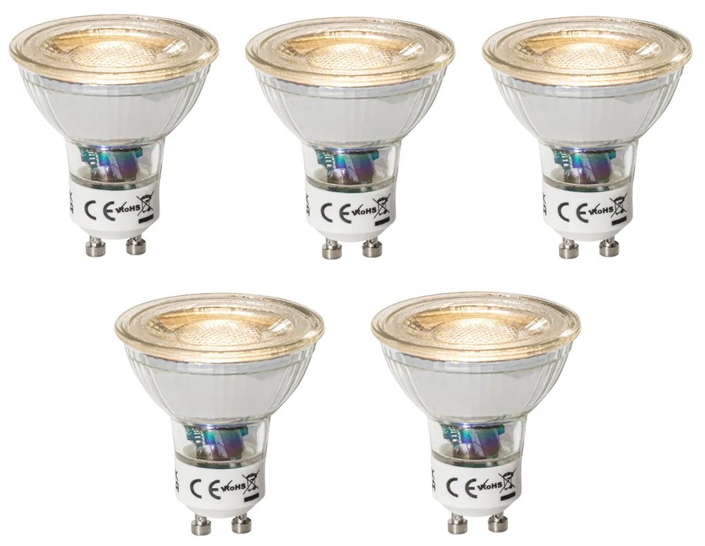 Sada 5 ks GU10 dimbare LED lamp 3W 200 lm 2700K