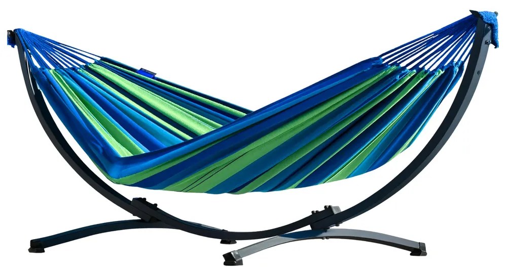 LEAN Hojdacia sieť so stojanom 200x120cm - Zeleno-modrá