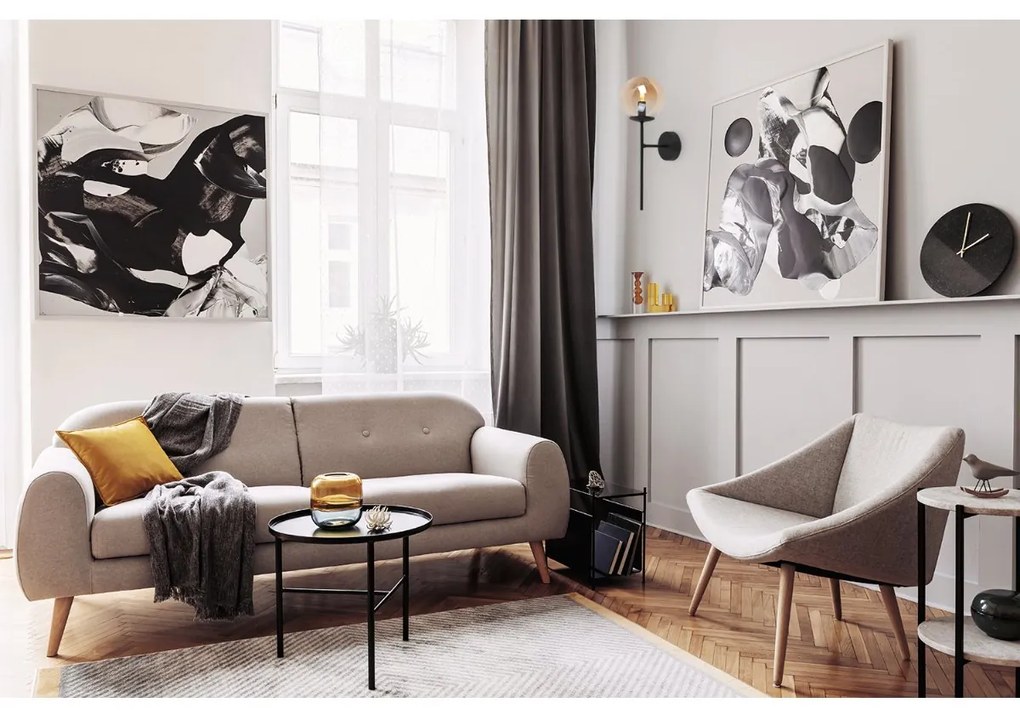 Nástenné svietidlo Paris, 1x medové sklenené tienidlo, B
