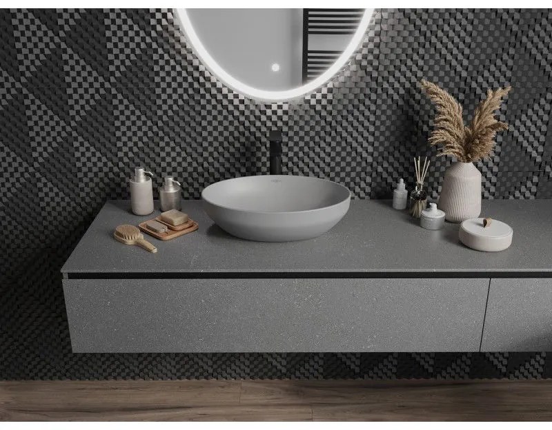 Mexen Cornelia, umývadlo na dosku 50 x 36 cm, svetlá šedá matná, 21885061