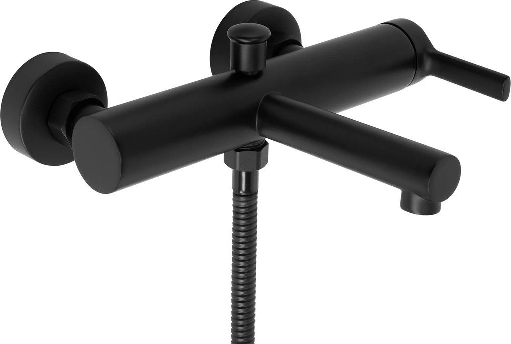 Rea Pixel, vaňová batéria s ručnou sprchovou súpravou, čierna matná, REA-B4523