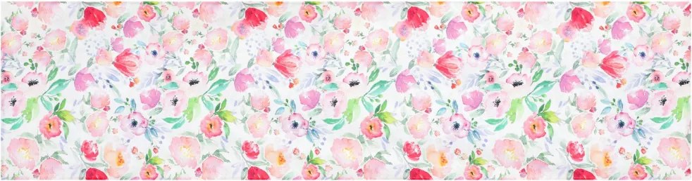 Behúň na stôl Akvarel kvety, 150x40 cm
