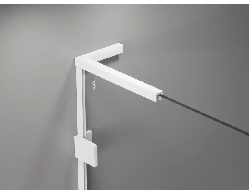 Mexen Lunar, L Duo výklopný sprchový kút 110 x 95 cm, 8mm číre sklo, biely profil, 834L-110L-095P-20-00